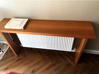Oak Radiator Console Table Premium Oak Console Table: Functionality and Sophistication